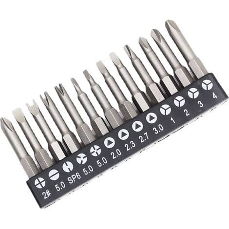 Beyamis 13 pièces embouts de tournevis – Formes U/Y/Triangle, 50mm, acier Cr-V, 1/4″ – Idéal pour réparation électrique, jouets, bricolage (1/5)