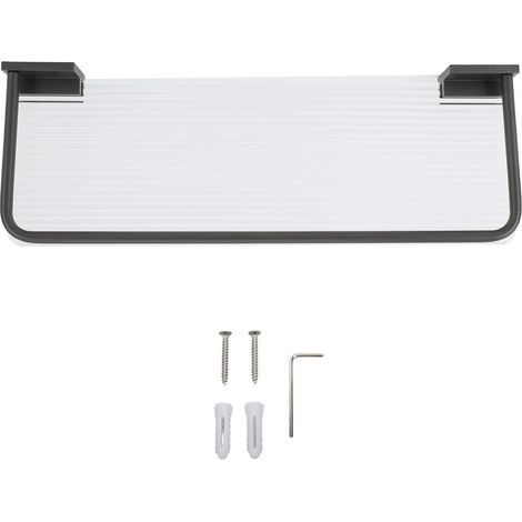 Étagère flottante murale décorative en aluminium et acrylique, pour cuisine, salle de bain, salon, chambre (noir). (1/5)