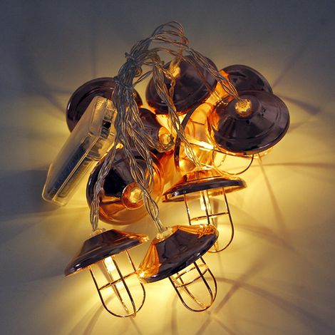 Guirlande lumineuse extérieure étanche pour camping, lampe décorative d'ambiance, lumière chaude, à piles (1/5)
