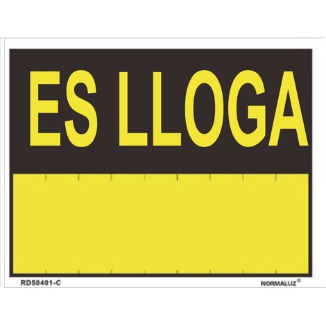 Rotulo "es lloga" (pvc 0.4mm) 35x45cm normaluz