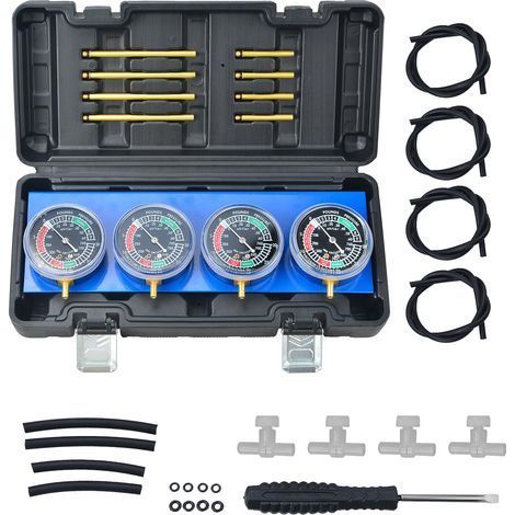 1 Kit Outil Synchronisation Carburateur Moto, Jauge Vide 4 Cylindres, Tuyau Caoutchouc, Adaptateur Laiton, Réglage Moteur (1/5)