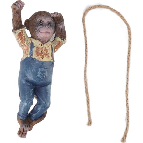 Statue de Singe Résine pour Jardin, Décor Extérieur Mignon pour Pelouse et Terrasse (1/5)