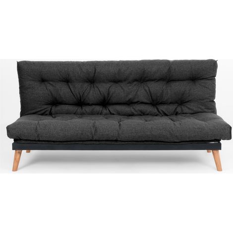 Divano letto Futon trasformabile materasso, Divano click clack con letto matrimoniale Letto reclinabile Moderno Divano Letto per Soggiorno, Studio, Salotto, Camera Colore: GRIGIO SCURO Sakè (1/4)
