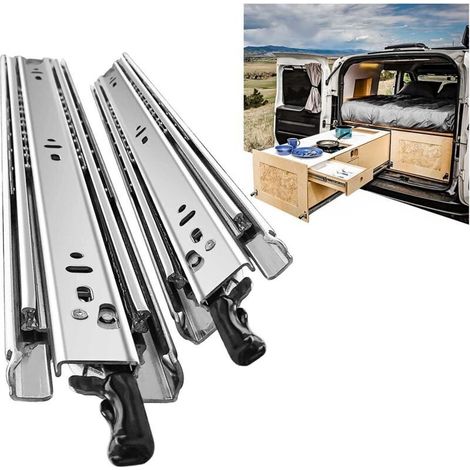Schwerlast-Schubladenschiene 600 mm – Tragkraft 68 kg, kugelgelagert, Seitenmontage, ideal für Aufbewahrungsschubladen