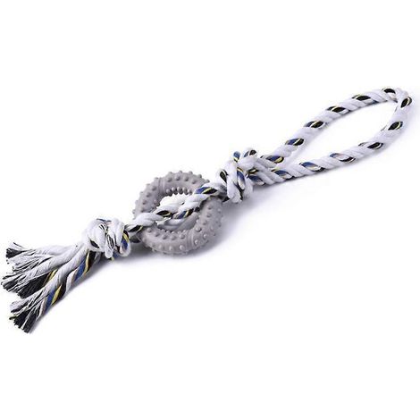 Jouet interactif pour chien : une balle puzzle en corde disponible en 13 couleurs, adaptée aux chiens de petite et moyenne taille. (1/4)