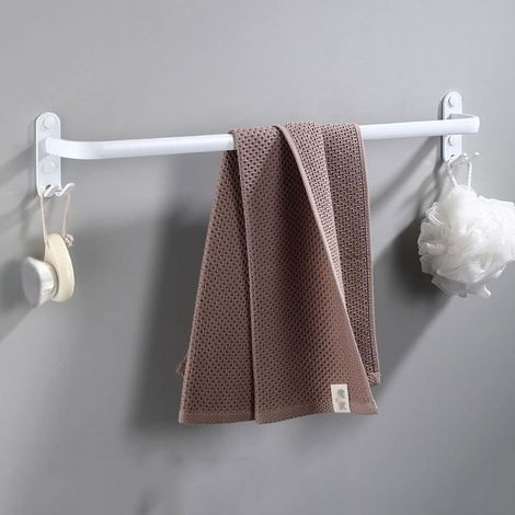 Wandmontierter Handtuchhalter aus Aluminium, 50 cm, mit Haken für Bad und Küche (1/5)