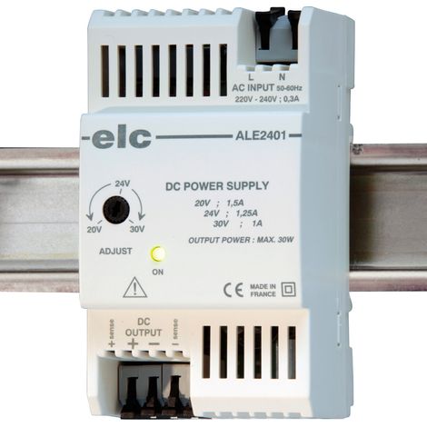 Alimentation pour rail DIN ELC, 24V c.c. 1.25A, 190 264V c.a., 30W (1/2)