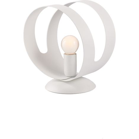 Lumetto Moderno 1 Luce Peter In Ferro Bianco Taglio Laser (1/2)