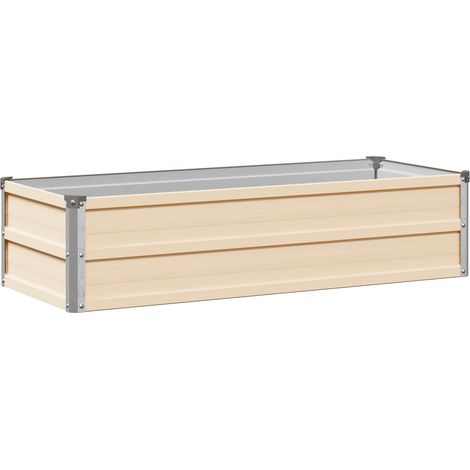 vidaXL Jardin surélevé Ivoire 100 x 40 x 24 cm acier laminé à froid