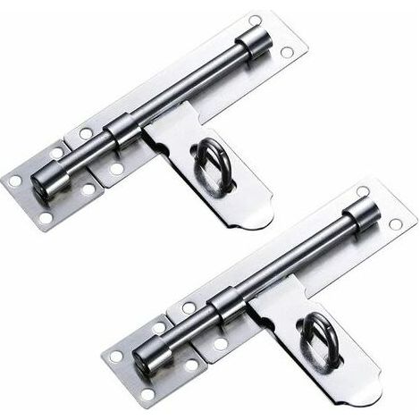 Verrou coulissant en deux parties, en acier inoxydable avec trou pour cadenas, idéal pour porte, chambre, salle de bain, cage pour animaux