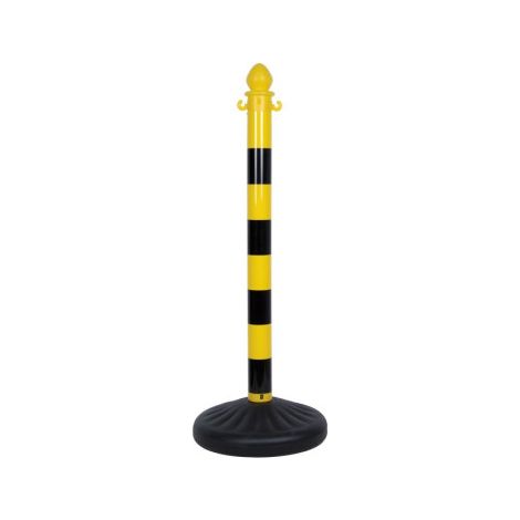 Poste para cadena de plástico con base (1m)  Amarillo/Negro