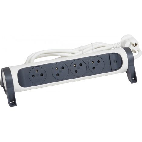 Regleta de enchufes con 4 tomas giratorias y cable de 1,5 m - Legrand