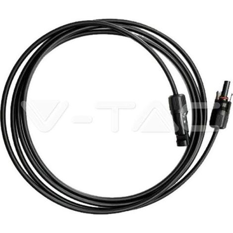 Cable de extensión solar V-TAC de 2,5 m con conectores integrados, color negro