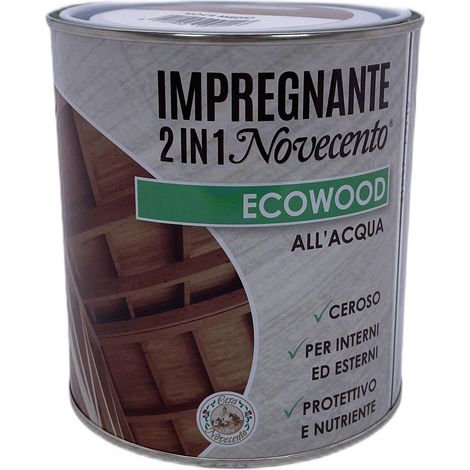 Novecento Impregnante Ceroso All'Acqua Ecowood - Ml. 750 Noce Medio (1/3)