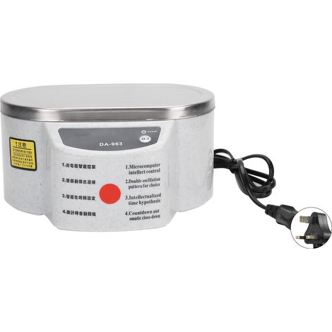 Nettoyeur à ultrasons professionnel pour prothèses dentaires, lunettes et bijoux, machine mini domestique, prise UK 220V (1/5)