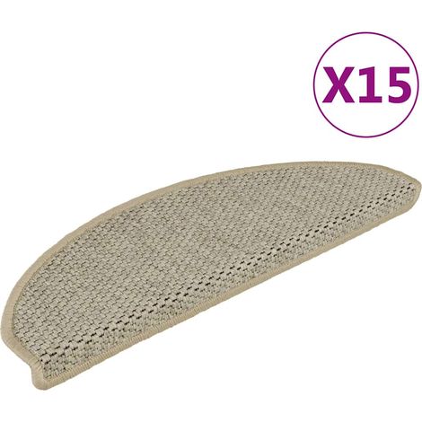 Maison Exclusive - Tapis d'escalier autocollants aspect sisal 15 pcs 65x21x4 cm (1/5)