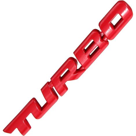 Emblema Adesivo 3D TURBO per Auto in Metallo – Badge Decorativo Universale 9,7 x 1,1 cm – in 3 colori - Colore: Rosso