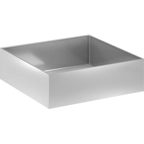 Macetero de Jardín Plateado 80 x 80 x 30 cm Acero Galvanizado vidaXL (1/5)