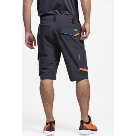 Bermuda de Trabajo Elástica WF3017 – Slim Fit y Multibolsillos WORKTEAM M Gris oscuro+Negro+Naranja Fluor (1/5)