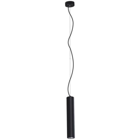 Suspension tube noire moderne Kaja Mile 1xGU10 Ø8cm