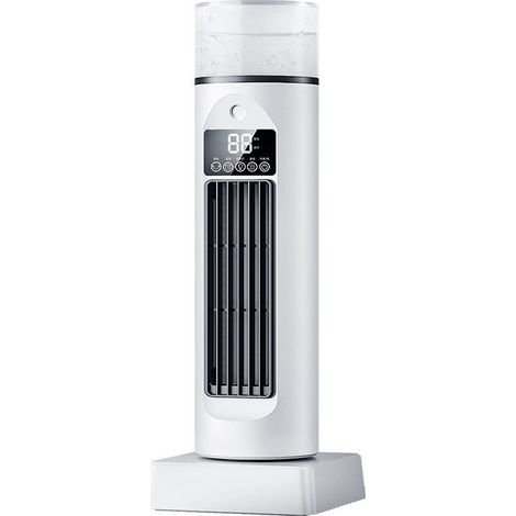 Tragbarer, klingenloser Ventilator – Oszillierende Klimaanlage fürs Schlafzimmer – Mit Fernbedienung, Weiß-KZQ (1/5)