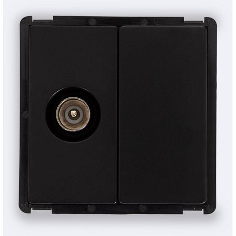 Presa Antenna Maschio + Tappo Cieco Modern  Nero (1/2)