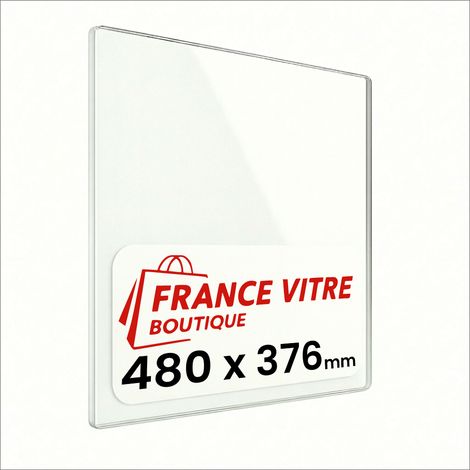 480 x 376 x 4 mm - Vitre de cheminée pour insert et poêle à bois - verre de rechange - France Vitre - jusqu'à 800°C - 376 x 480 x 4 mm (1/5)