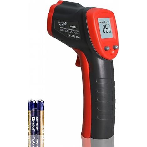 Infrarot-Laserthermometer, -50 bis 530 °C (58 bis 986 °F), berührungsloses Temperaturmessgerät, geeignet für Küche, Automobil und (1/5)