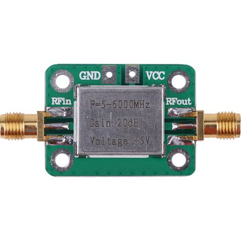 Amplificateur de puissance moyenne RF ultralarge bande 5-6000 MHz, gain 20 dB, avec blindage. (1/4)
