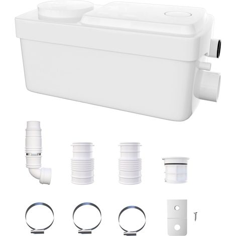 300W Broyeur sanitaire Pompe à déchets silencieuse, Pompe de relevage Douche équipée de 2 entrées 1 sortie, Pro (1/5)