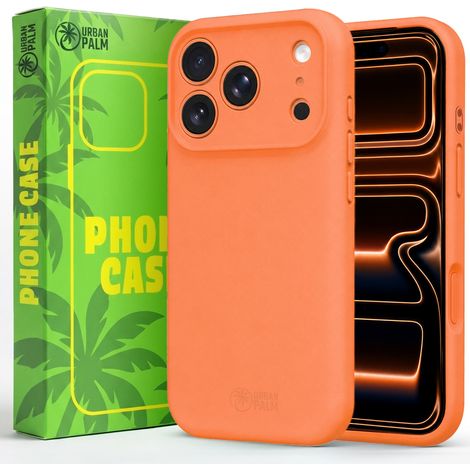 UrbanPalm Funda de silicona para iPhone 17 Pro con MagSafe, naranja jugoso (1/5)