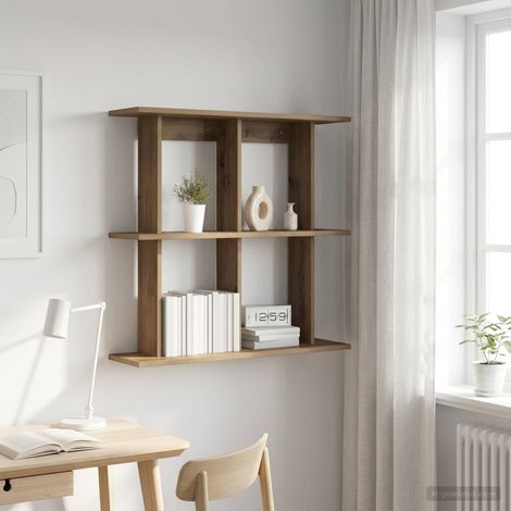 vidaXL Wall Shelf Wall-Mounted Artisan Oak 80 x 20 x 75 cm (1/5)