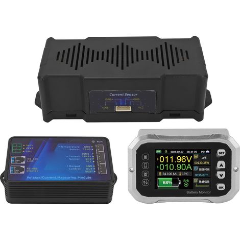 400-A-Batteriemonitor mit Shunt-Spannungs- und Stromprüfer, Lithium-Batterie-Coulometer, 2,4-Zoll-Farb-LED-Display (1/5)