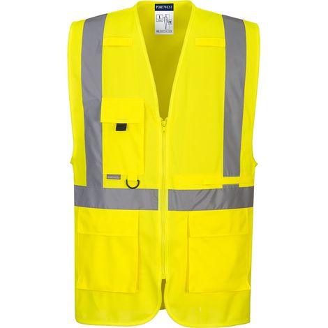 Gilet Executive haute visibilité avec poche pour tablette Jaune L