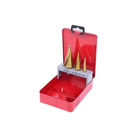 KS Tools  Set di punte a gradino HSS TiN  custodia metallica 