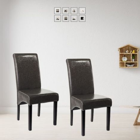 Sedie per sala da pranzo Ester antracite in similpelle  6 sedie