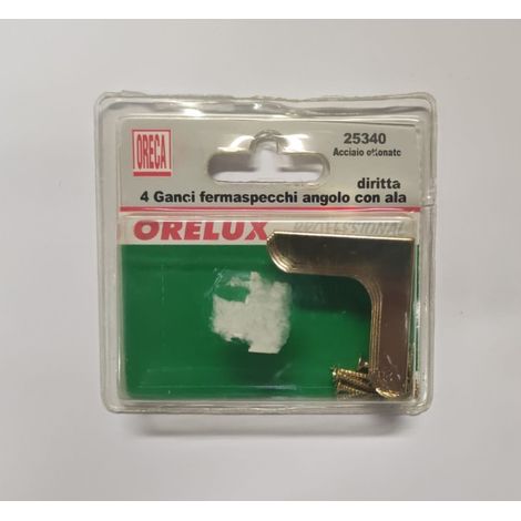 ORECA - FERMASPECCHI CON ALA DRITTA ACCIAIO OTTONATO 4PZ