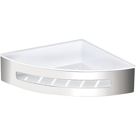 Corbeille de douche Erlena inox poli, ABS version angle, fixations incluses