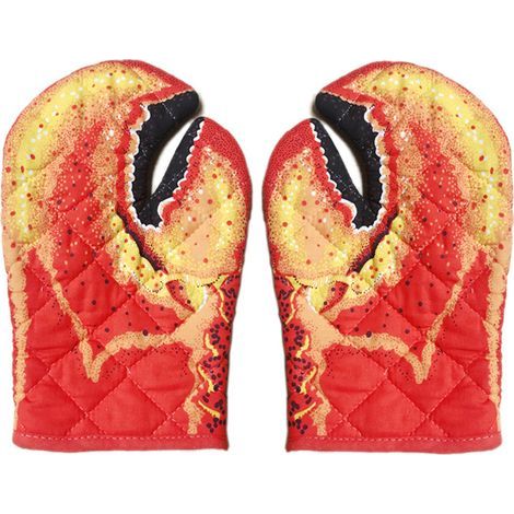 Lntyq Double Gants de Four Coton Gants de Cuisine Anti Chaleur Gants de Maniques Antidérapant Mignon Gants de Cuisson de Protection pour Barbecue Cuisine Pizza pâtisserie (1/5)