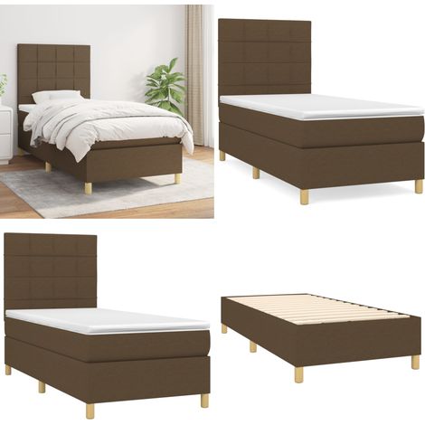 Boxspringbett mit Matratze Dunkelbraun 100x200 cm Stoff - Boxspringbett - Doppelbett - Bettenrahmen - Schlafsystem - Matratze - Home & Living (1/5)