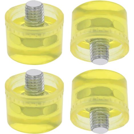 4 Pièces Tête de Maillet en Caoutchouc, Pointe de Maillet de Rechange, Jaune, Caoutchouc, Résistante à L'huile, pour Tête de Marteau Endommagée (1/5)