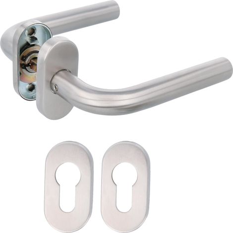 AMIG Poignées sur rosace 4O 61 x 32 mm Acier inoxydable AISI 304 Mat (1/5)