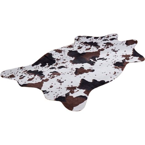 Tapis imprimé zèbre/vache/chèvre, velours imitation cuir, peau de vache, tapis décoratif de forme naturelle, 110 x 75 cm