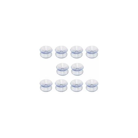 Choyclit – Lot de 10 ventouses double face 20mm – Caoutchouc silicone transparent – Antidérapant pour surfaces en verre – Installation facile