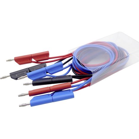 Schnepp 354 000060 Messleitungs-Set Bananenstecker 4 mm Bananenstecker 4 mm 1.00 m Schwarz, Rot, Bla