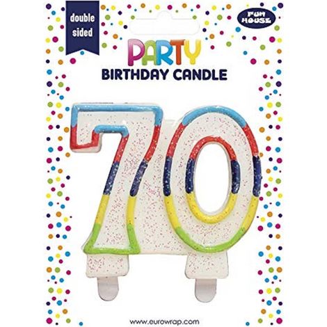 Une Bougie Anniversaire Nombre 70 Décoration Pour Gateaux, Topper Pour Gateaux, Anniversaires Enfants Et Adultes (1/5)