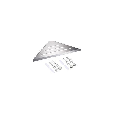 (30cm, Argent) Étagère de Douche d’Angle étagère en Acier INOX étagère Murale Triangulaire Panier de Rangement pour Salle de Bain, Cuisine (1/5)
