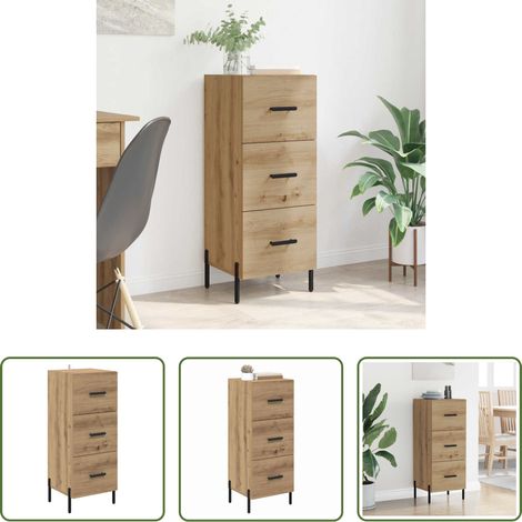 vidaXL Sideboard Artisan-Eiche - Sideboard Artisan-Eiche 34 x 34,5 x 90 cm Holzwerkstoff (1/5)