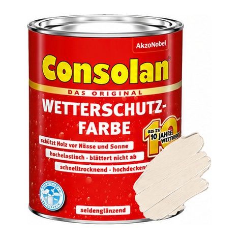 Consolan Wetterschutz-Farbe 0,75 L kieselweiss Holzschutzfarbe