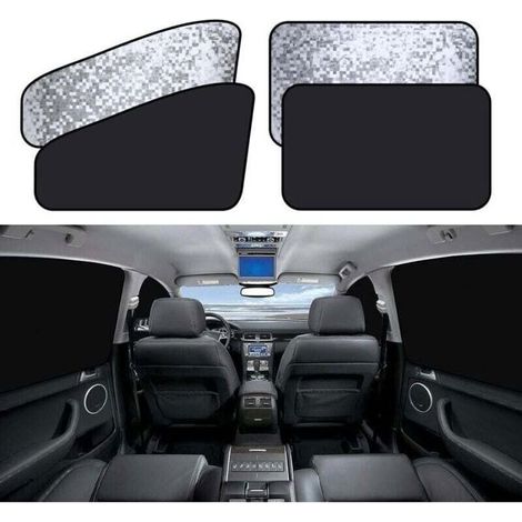 Pare-soleil de voiture - rideaux magnétiques bloquant les rayons UV et la chaleur, adaptés aux vitres latérales, lot de 4. (1/3)